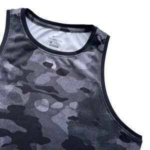 Nike Dri-fit Women Large Gray Silver Camouflage Print Athletic Training Tank Top